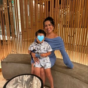 Meshki Marisol Off Shoulder Boucle Mini Dress - Periwinkle